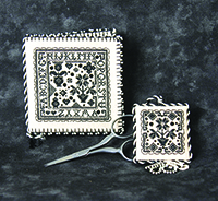 Tiny Blackwork Needlebook and Fob