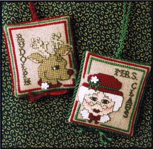 Rudolph & Mrs Claus Ornaments