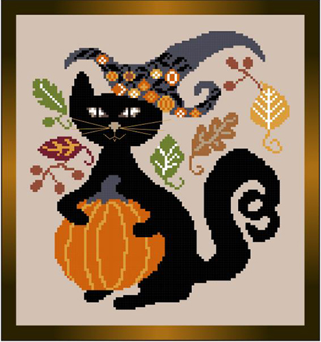 Fall Black Cat