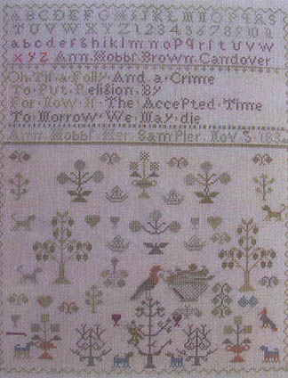Ann Hobbs 1834 Antique Spring Sampler
