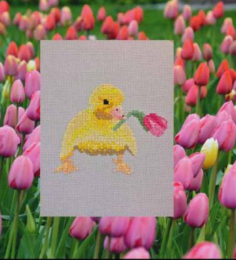 Duckling With Tulip