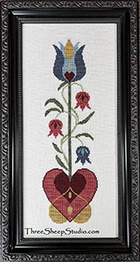 Blue Tulip - 1744 Fraktur