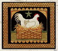 Prim Hen in Basket