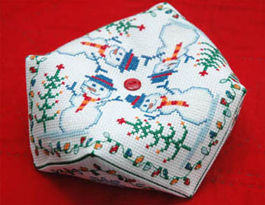 Winter Snowman Biscornu