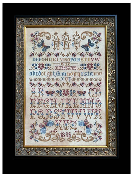 Butterflies Flowers and Letters Sampler