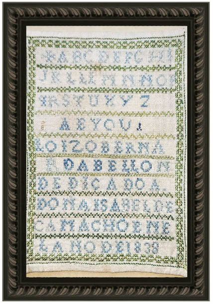 Bernarda Bellon Sampler 1838