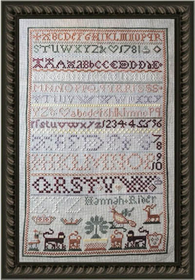 Hannah Rider Sampler 1781