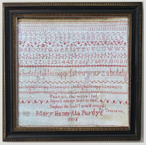 Mary Purdye 1815 Sampler