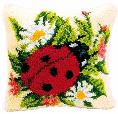 Ladybug Latch Hook Cushion Kit