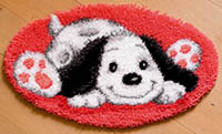 Playful Puppy Latch Hook Rug Kit