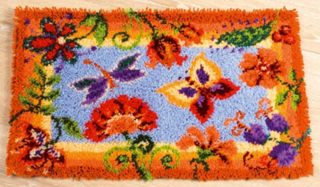 Decorative Flowers Latch Hook Rug Kit