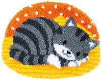 Little Cat Shaped Latch Hook Rug Kit