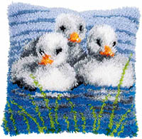 Ducklings in the Watch Latch Hook Cushion Kit