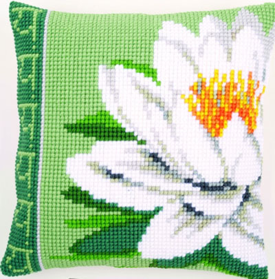 White Lotus Flower Cushion Kit