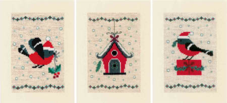 Christmas Bird & House Greeting Cards Kit