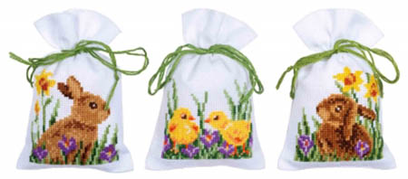 Rabbits with Chicks Bags (3) Kit