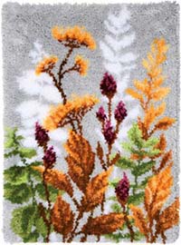 Autumn Leaves & Flowers Latch Hook Rug Kit