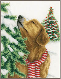 Dog in Christmas Scenery Kit