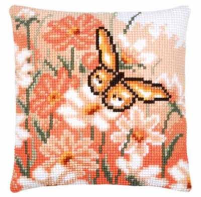 Butterfly & Peach Daisy Cushion Kit