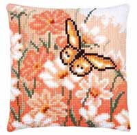 Butterfly & Peach Daisy Cushion Kit