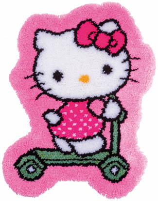 Hello Kitty Transport - Latch Hook Shaped Rug Kit