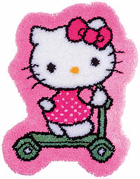 Hello Kitty Transport - Latch Hook Shaped Rug Kit