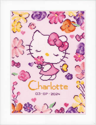 Hello Kitty Delicate Flowers Birth Announcement  Kit