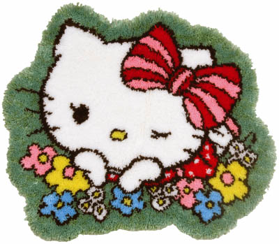 Hello Kitty Cuteness - Latch Hook Shaped Rug Kit