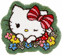 Hello Kitty Cuteness - Latch Hook Shaped Rug Kit