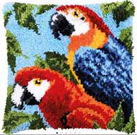 Parrots Latch Hook Cushion Kit