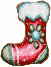 Christmas Stocking Shaped Cushion Kit