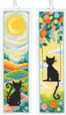 2 Cats In The Flowers Bookmarks(2) Kit