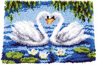 2 Swans Latch Hook Rug Kit