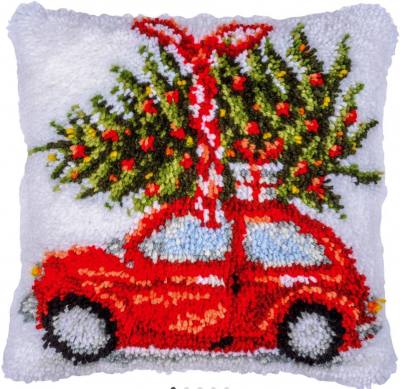 Christmas Car Latch Hook Cushion  Kit