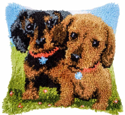 Dachshunds Latch Hook Cushion Kit