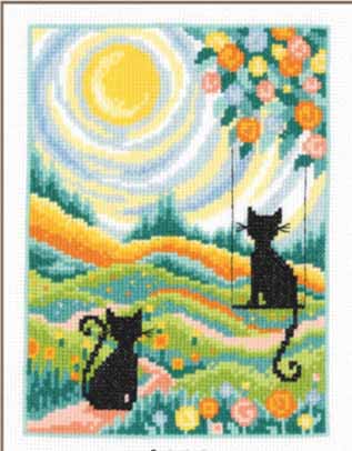 2 Cats In The Flowers Kit