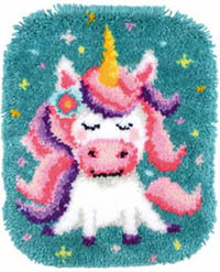 Unicorn  Latch Hook Shaped Rug Kit