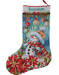 Snowman In Bloom Christmas Stocking Kit