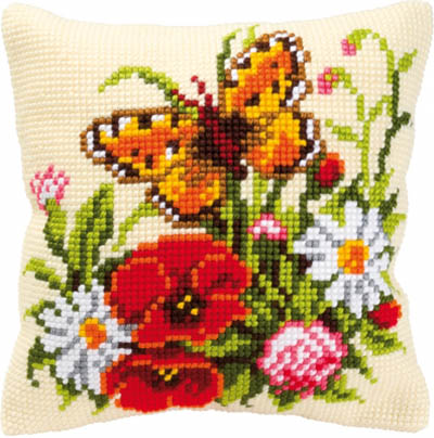 Flowers with Butterfly Cushion Kit
