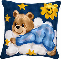 Blue Bear on Cloud Cushion Kit