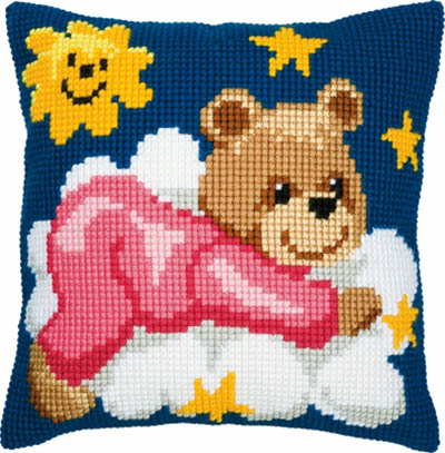 Pink Bear on Cloud Cushion Kit
