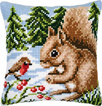 Squirrel in Snow Cushion Kit