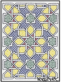 Tiles of Seville in Blackwork