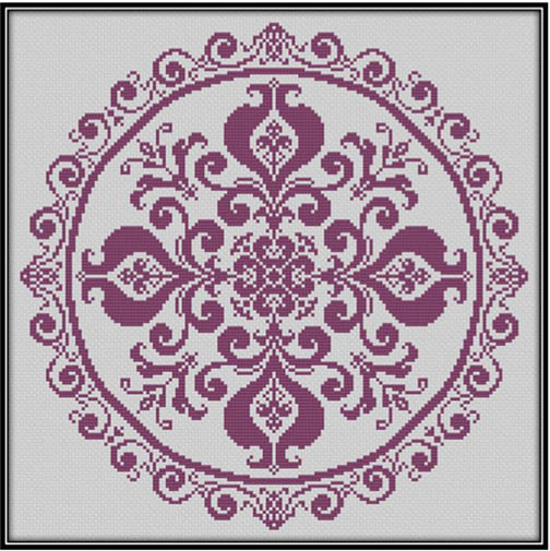Pomegranate Lace In Cross Stitch