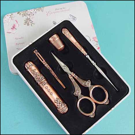 Copper Color Scissors Gift Box Set