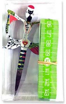 Cat Design 3.5 in. Green Scissors Gift Set - LIMITED EDITION