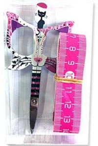 Cat Design 3.5 in. Pink Scissors Gift Set - LIMITED EDITION