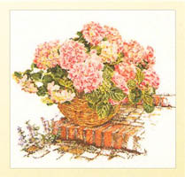 Pink Hydrangea In A Basket Kit