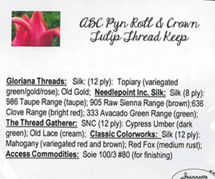 ABC Pyn Roll & Crown Tulip Thread Keep Embellishment Pack