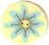 lc1020 Teal Daisy on Yellow - Just Another Button Co